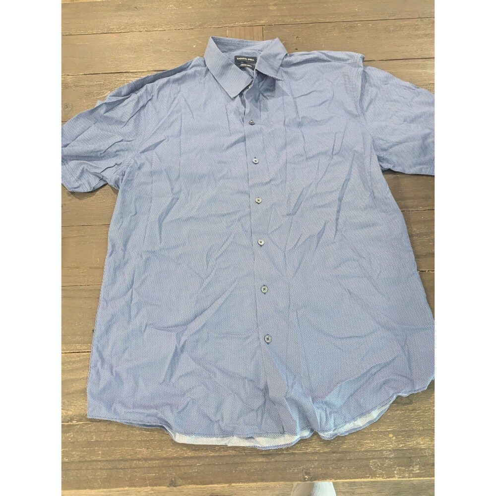 ZACHARY PRELL Shirt Men X-large Blue Short Sleeve Button Down